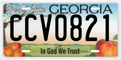 GA license plate CCV0821