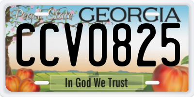 GA license plate CCV0825
