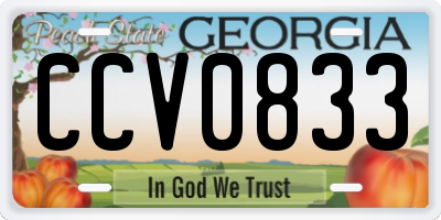 GA license plate CCV0833