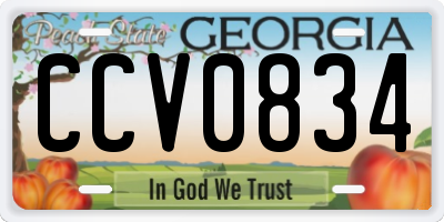 GA license plate CCV0834