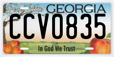GA license plate CCV0835