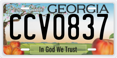 GA license plate CCV0837