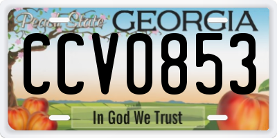 GA license plate CCV0853