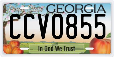 GA license plate CCV0855