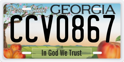 GA license plate CCV0867