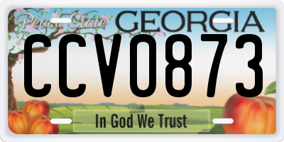 GA license plate CCV0873