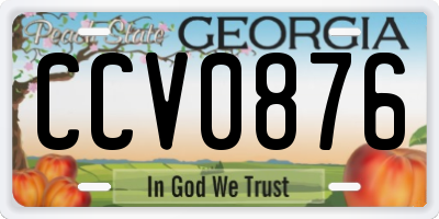 GA license plate CCV0876