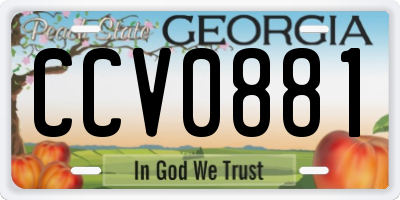 GA license plate CCV0881