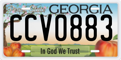 GA license plate CCV0883