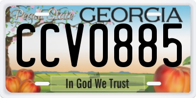 GA license plate CCV0885