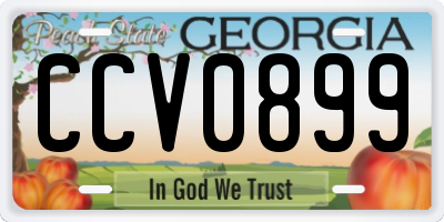 GA license plate CCV0899
