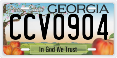 GA license plate CCV0904