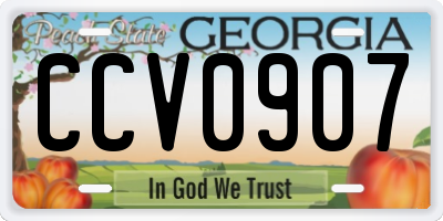 GA license plate CCV0907