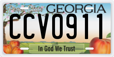 GA license plate CCV0911