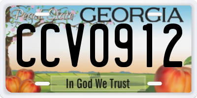 GA license plate CCV0912