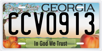 GA license plate CCV0913