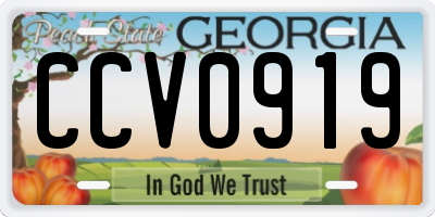 GA license plate CCV0919