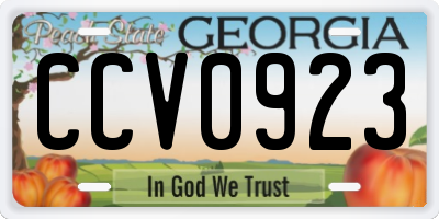 GA license plate CCV0923
