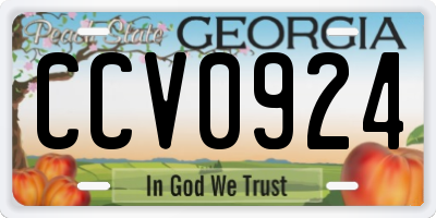 GA license plate CCV0924