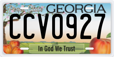 GA license plate CCV0927