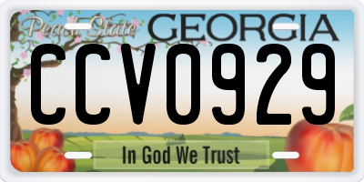 GA license plate CCV0929