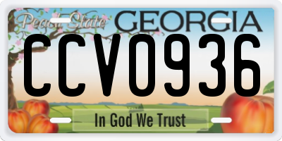 GA license plate CCV0936