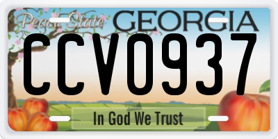 GA license plate CCV0937