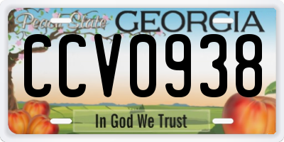 GA license plate CCV0938
