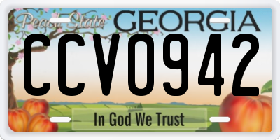 GA license plate CCV0942