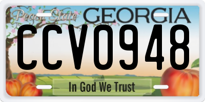 GA license plate CCV0948