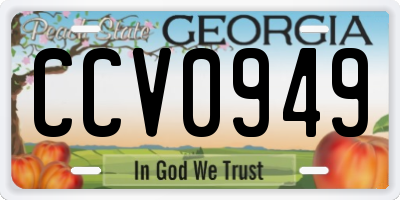 GA license plate CCV0949