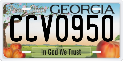 GA license plate CCV0950