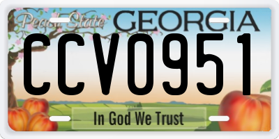 GA license plate CCV0951