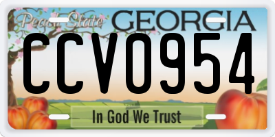 GA license plate CCV0954