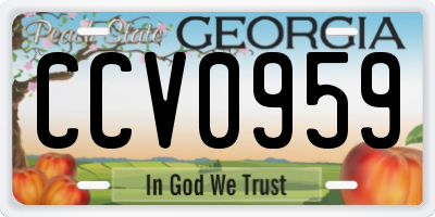 GA license plate CCV0959