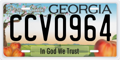 GA license plate CCV0964
