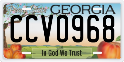 GA license plate CCV0968