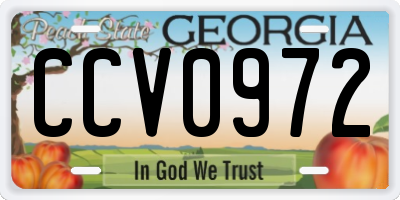 GA license plate CCV0972