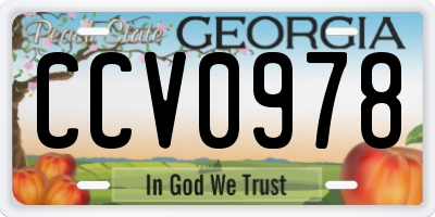 GA license plate CCV0978