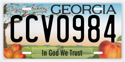 GA license plate CCV0984