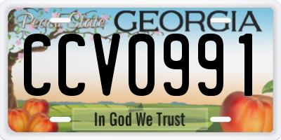 GA license plate CCV0991