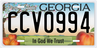 GA license plate CCV0994