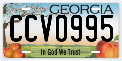 GA license plate CCV0995