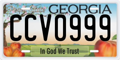 GA license plate CCV0999
