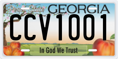 GA license plate CCV1001