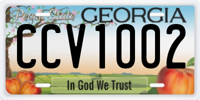 GA license plate CCV1002