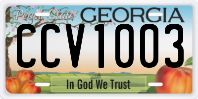 GA license plate CCV1003