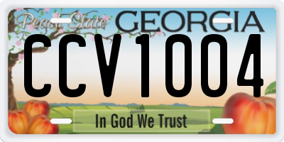 GA license plate CCV1004