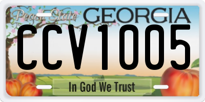 GA license plate CCV1005