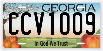 GA license plate CCV1009
